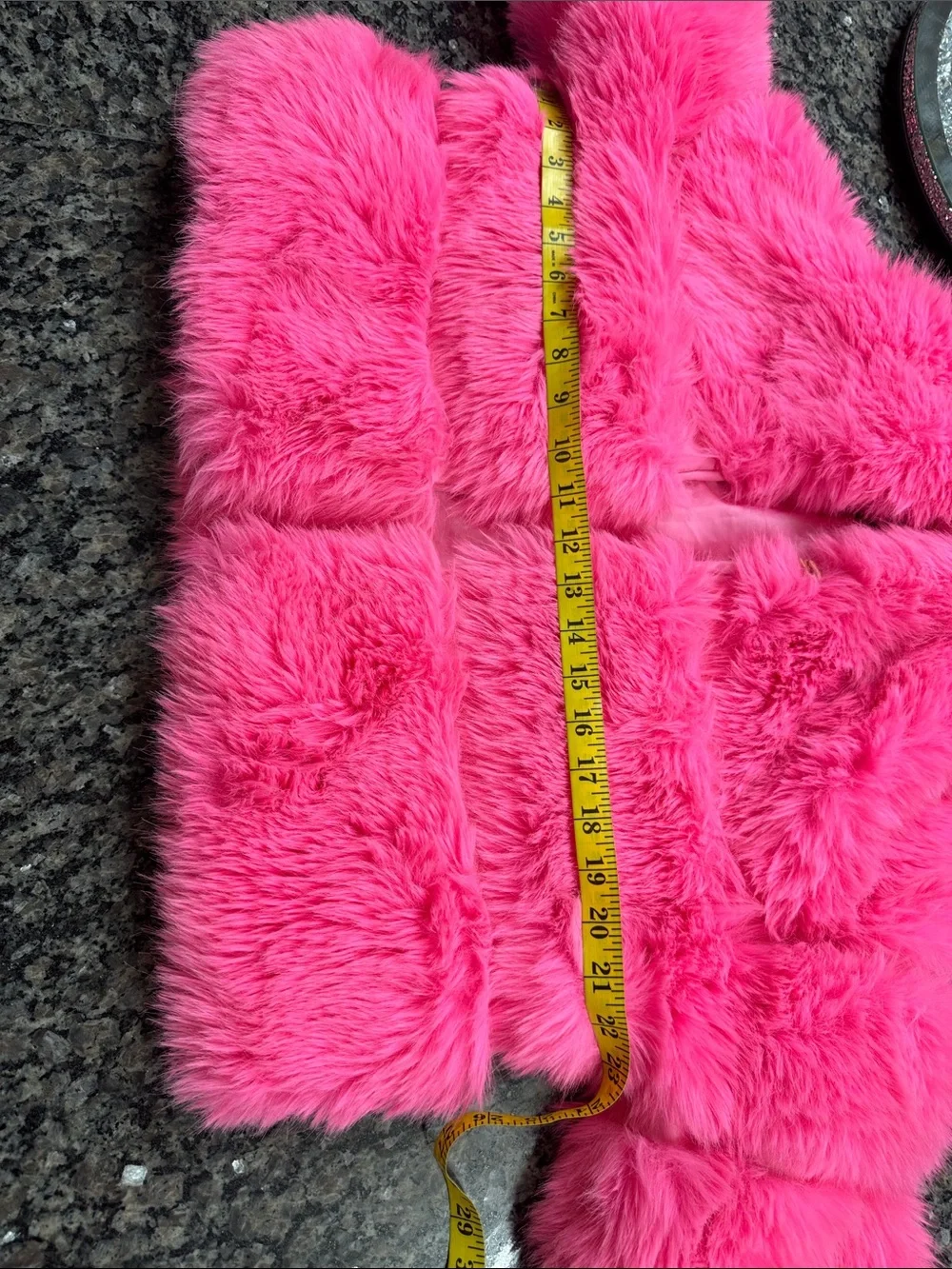 Wowo Hot Pink Faux Fur Hooded cropped teddy Jacket Small